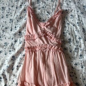 Pink Ruffled Women's Mini Dress